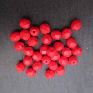 Facettes de Bohème 6 mm :  : 12 perles red corail  ou 20 perles light siam ou 25 p red topaz AB ou 25 p mandarine ou 25 p dark topaz