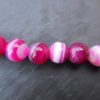 Agate zonée rose perle ronde 8 mm