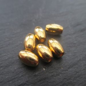 Perles olives 6 mm en Plaqué or