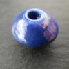 Perle céramique toupie bleu saphir 18 mm