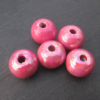 perles ceramiques rose de 18 mm